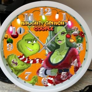 COPY - Naughty Grinch Couple clock